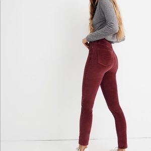 Madewell 10" High-Rise Skinny Jeans: Stretch Velvet Edition size 26